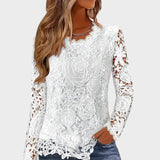 Julieta Blusa de Encaje de Manga Larga