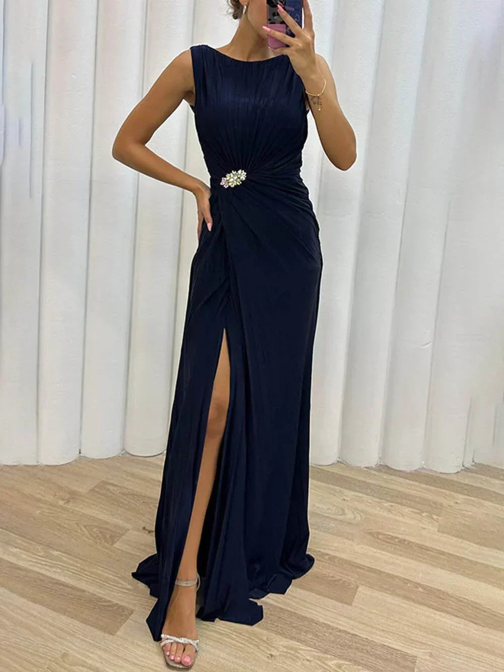 Vestido de Noche Maxi Plisado Davine