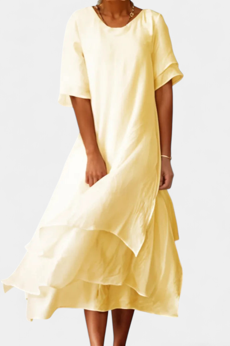 Eloise Vestido de Algodón en Capas Elegante