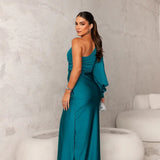 Zarra – Vestido Maxi Elegante de Un Hombro