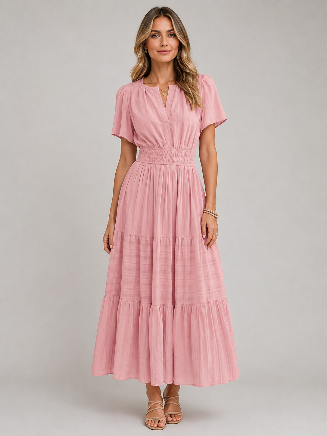 Vestido Sofía – Midi de Verano con Cintura Elástica