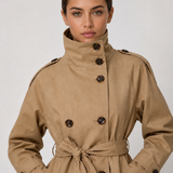 Valentina Gabardina Corta con Cinturón - Beige