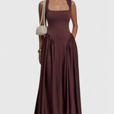 Verona Vestido Midi con Escote Cuadrado