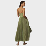Amilia Vestido Midi Flare Plisado