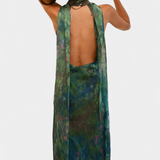 Moana Vestido en Chiffon con Estampado Inspirado en Monet