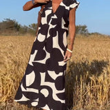 Lauren | Vestido de Corte A Sin Mangas Abstracto