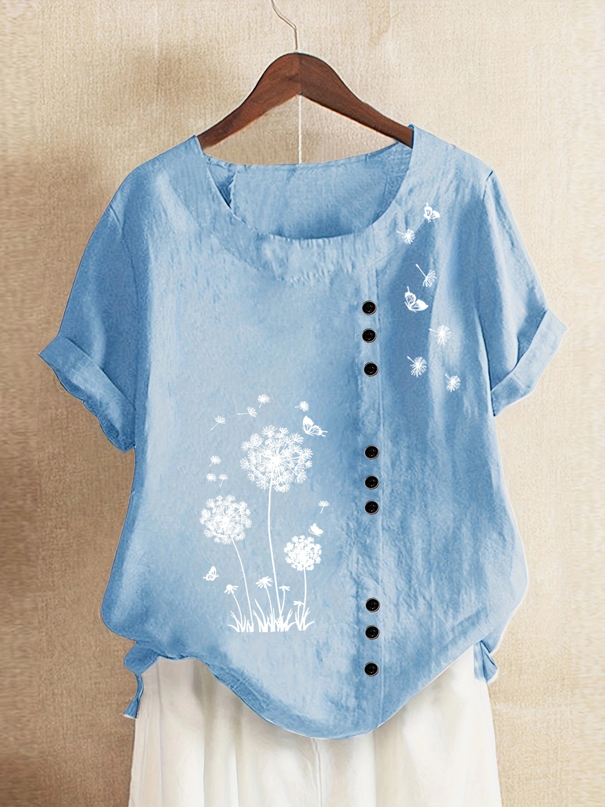 Hermione – Blusa con Estampado de Diente de León