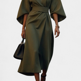 Micaela Vestido Midi de Manga Lantern