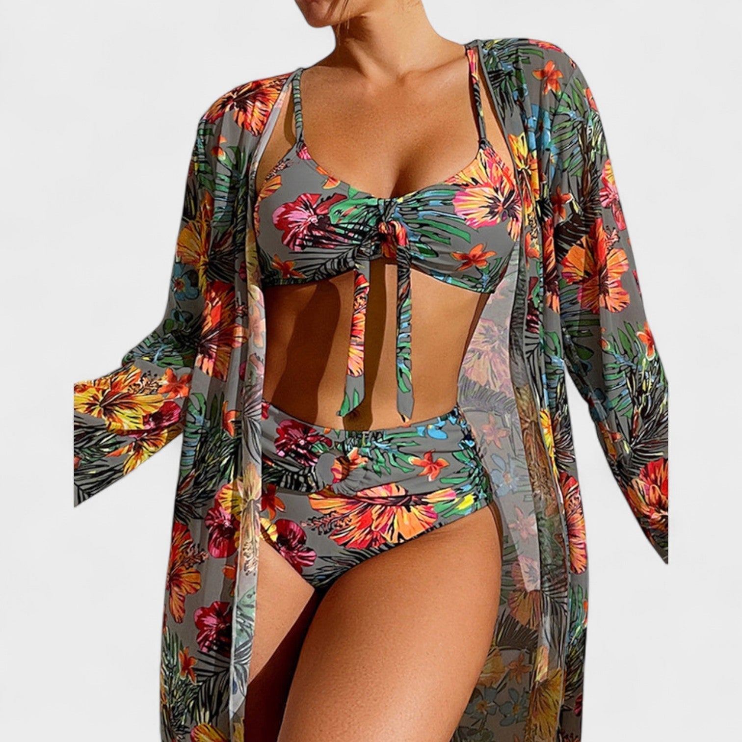 Glenda – Conjunto Floral de Bikini y Top que realza tu feminidad
