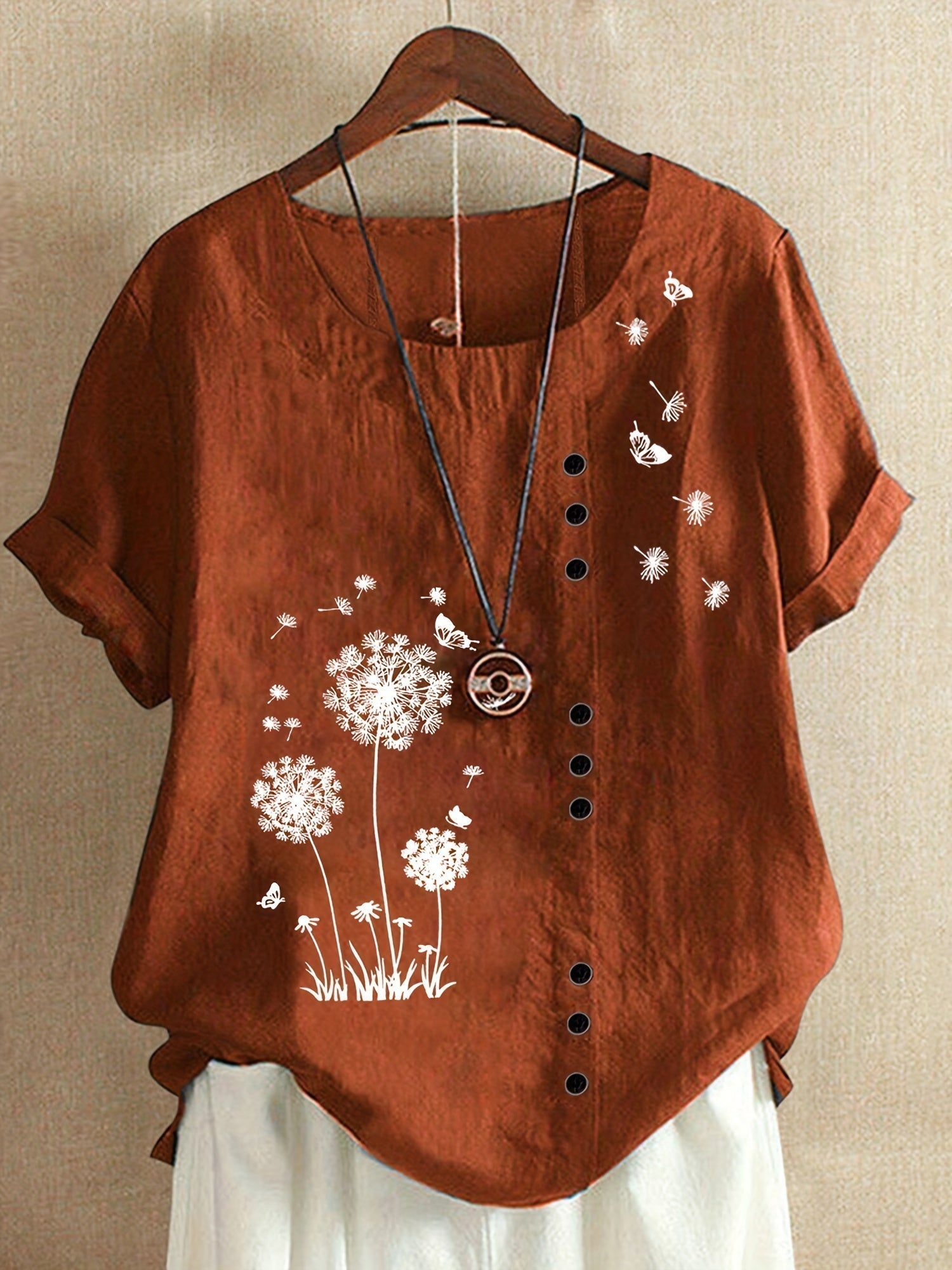 Hermione – Blusa con Estampado de Diente de León