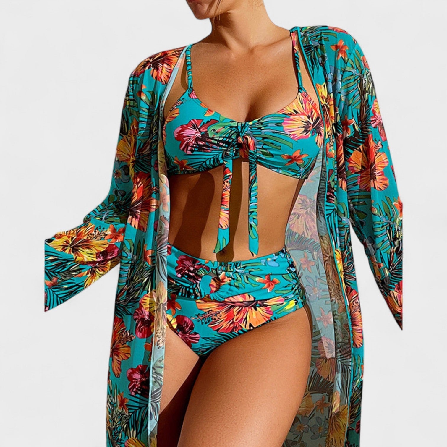 Glenda – Conjunto Floral de Bikini y Top que realza tu feminidad