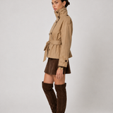 Valentina Gabardina Corta con Cinturón - Beige