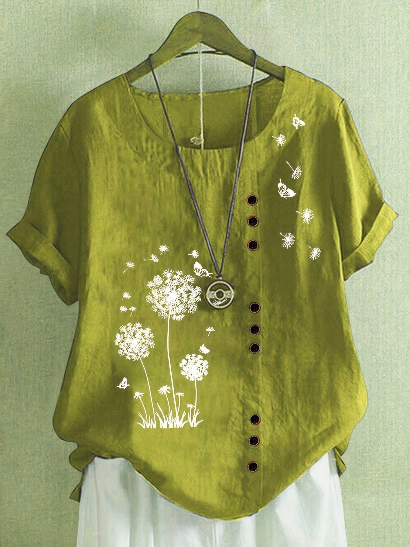 Hermione – Blusa con Estampado de Diente de León