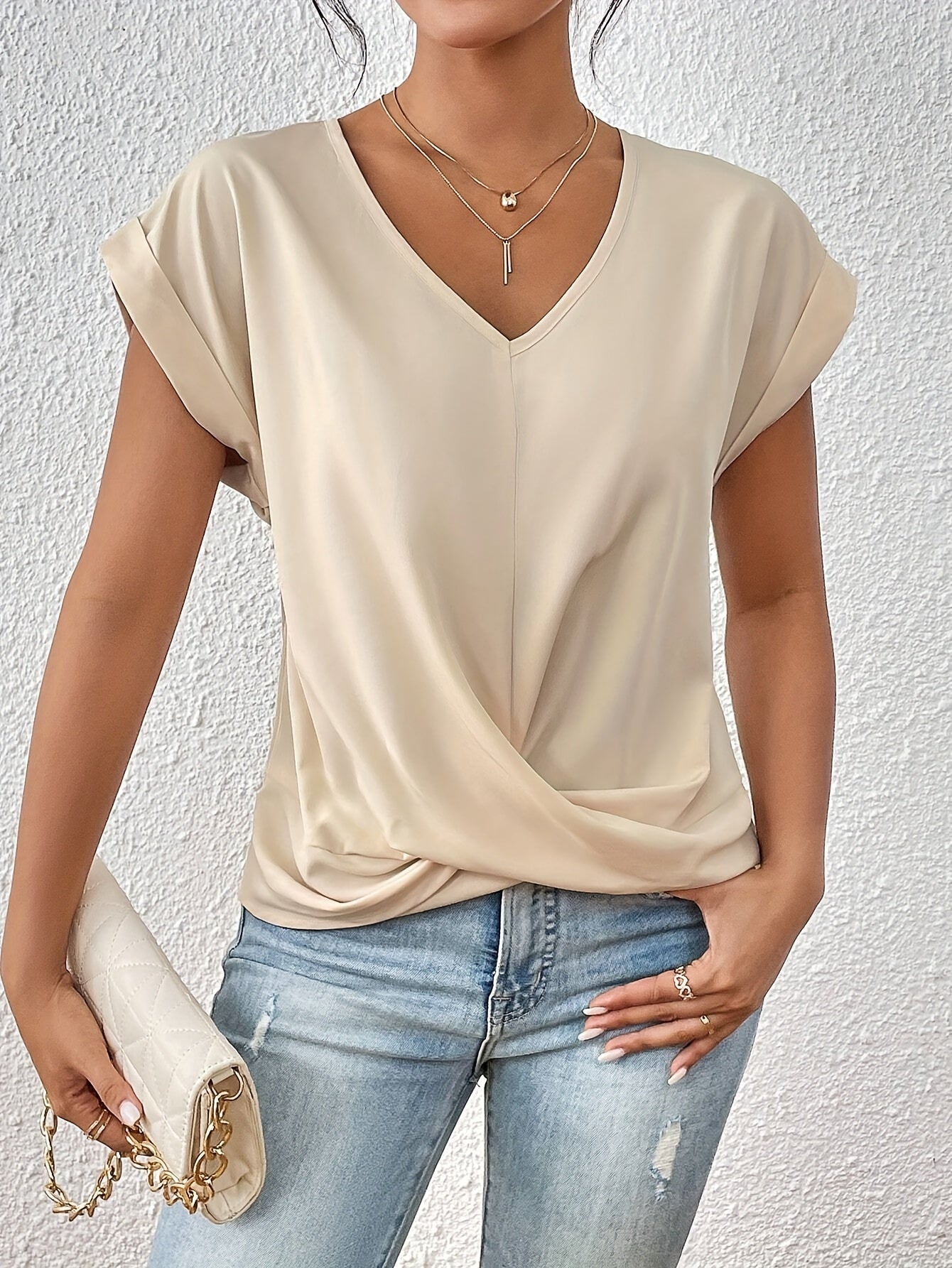 T-Shirt Casual V-Neck Sanne