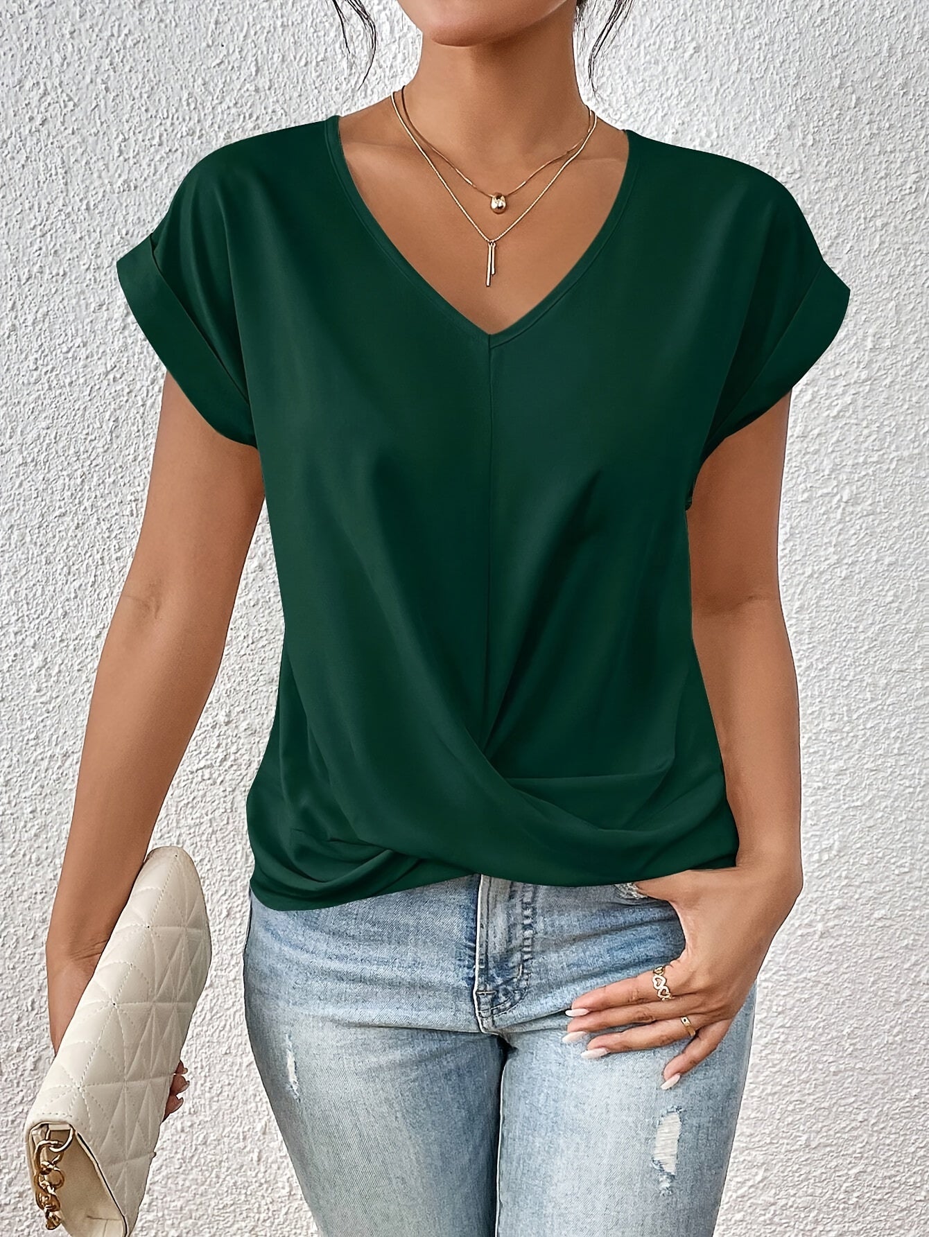 T-Shirt Casual V-Neck Sanne