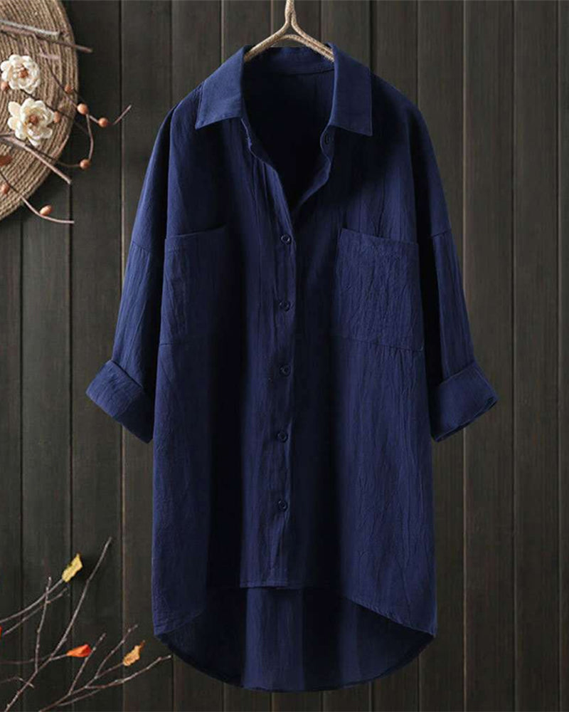 Olivia™ | Blusa Cómoda y Larga de Color Sólido