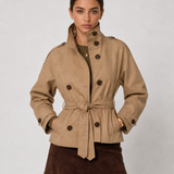 Valentina Gabardina Corta con Cinturón - Beige