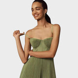 Amilia Vestido Midi Flare Plisado