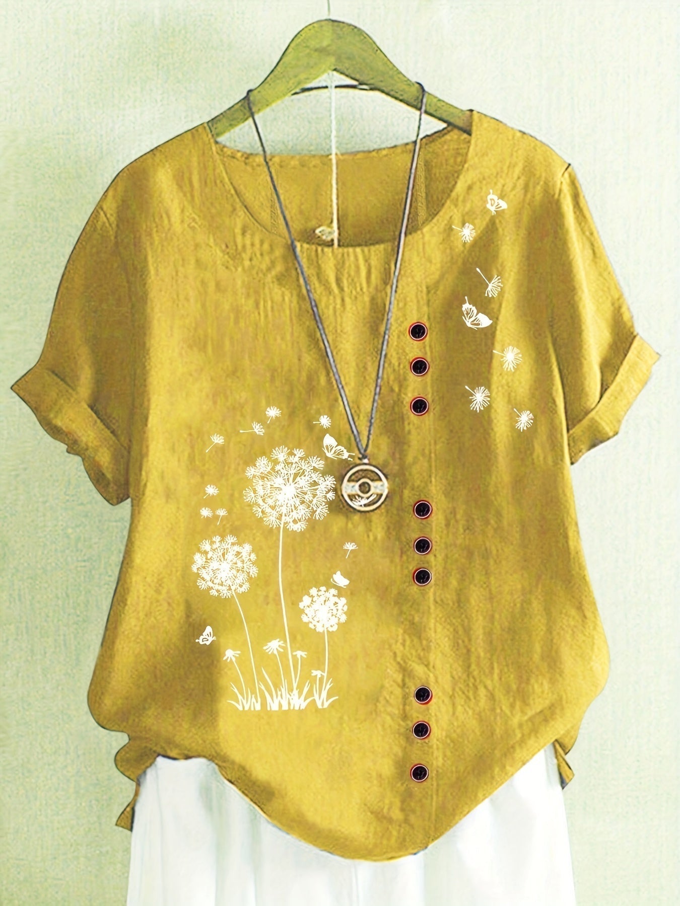 Hermione – Blusa con Estampado de Diente de León