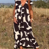Sarinya - Vestido Impreso Con Escote en V