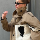 Valentina Gabardina Corta con Cinturón - Beige