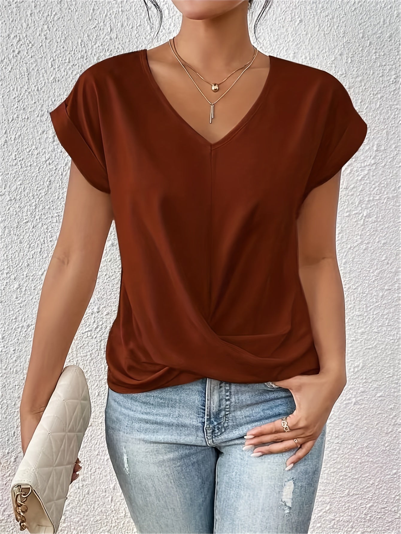 T-Shirt Casual V-Neck Sanne