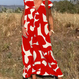 Sarinya - Vestido Impreso Con Escote en V