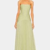 Deia Vestido Maxi de Malla con Mangas Acampanadas