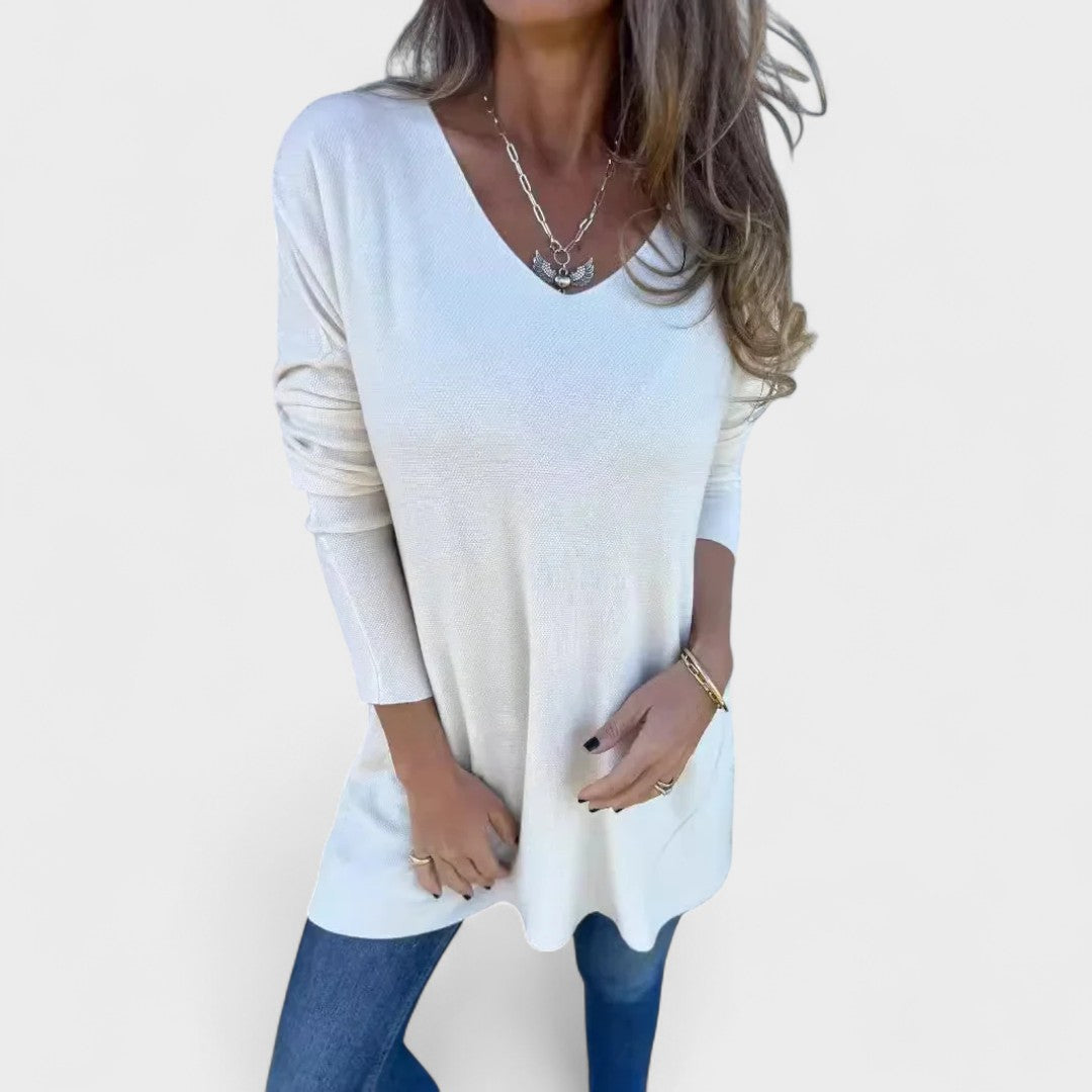 Ana - Túnica de punto relajada con cuello en V