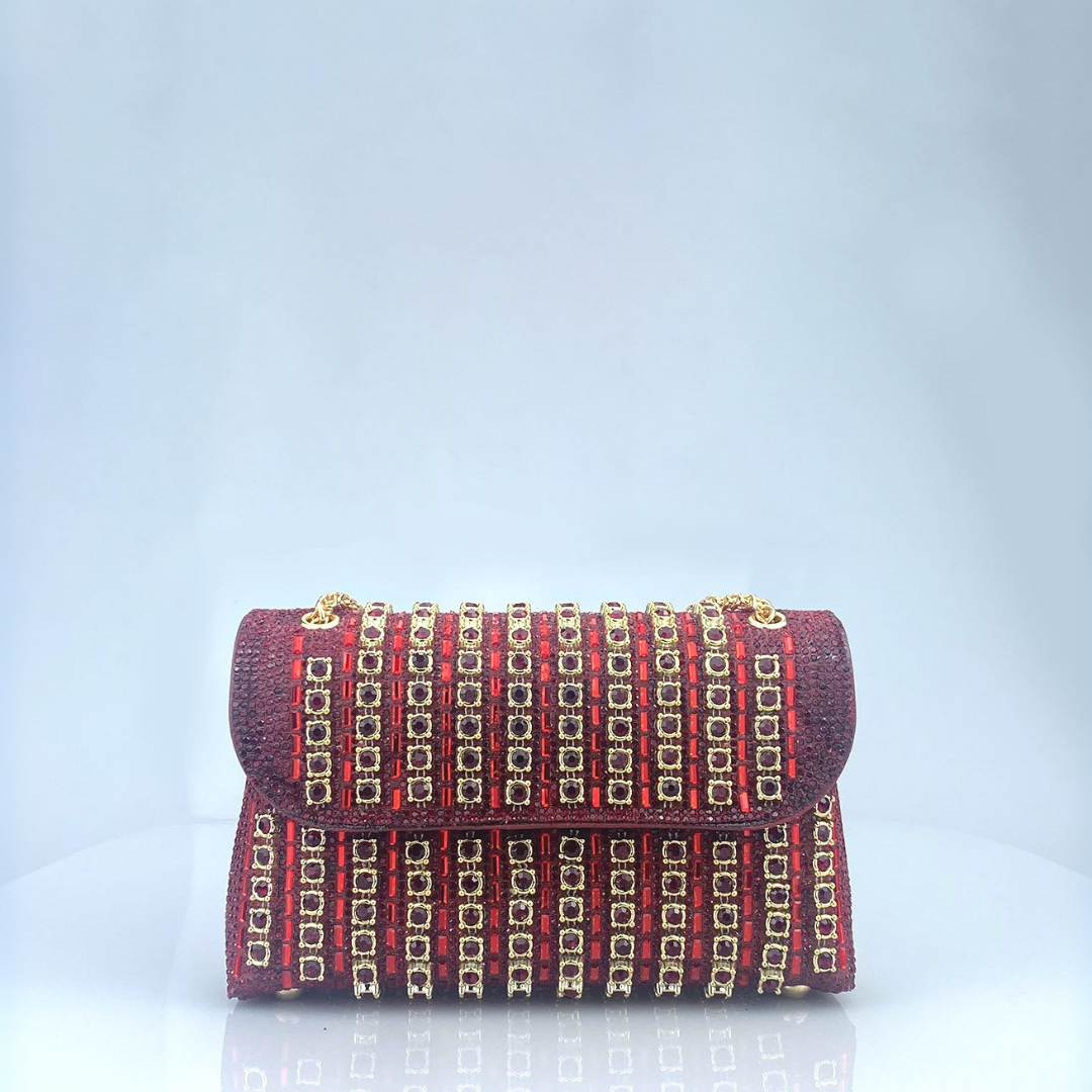 Estrella - Bolso bandolera con cadena elegante y diamantes de colores