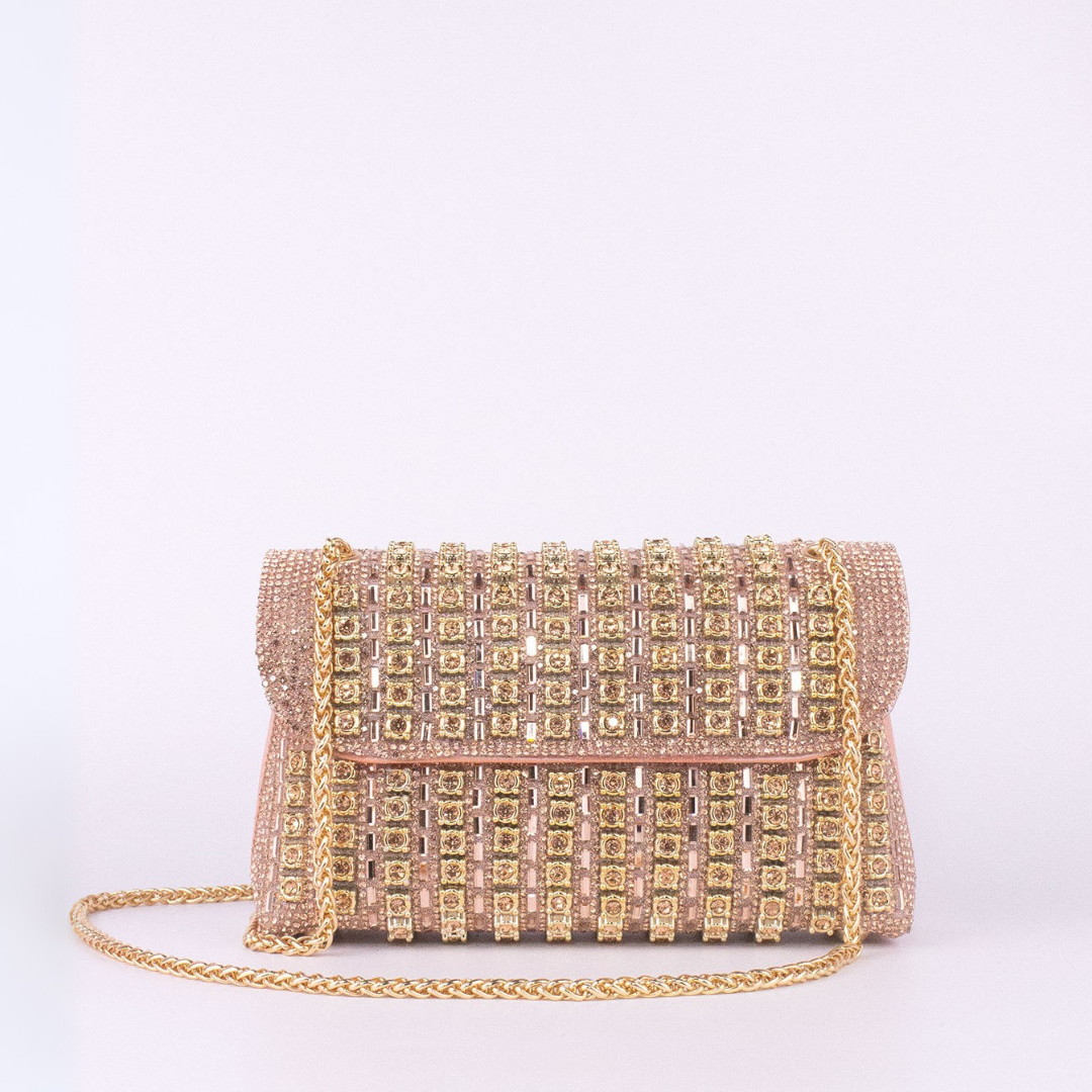 Estrella - Bolso bandolera con cadena elegante y diamantes de colores