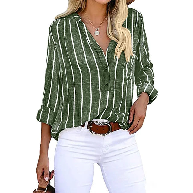 Maddie - Camisa a Rayas con Botones