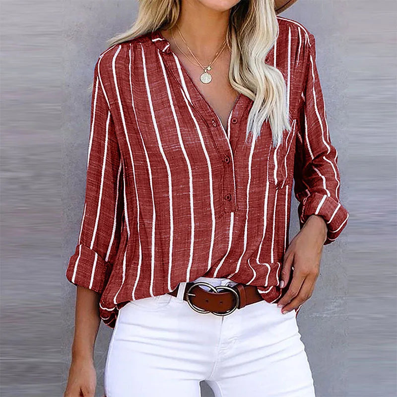 Maddie - Camisa a Rayas con Botones