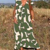 Sarinya - Vestido Impreso Con Escote en V