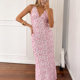 Farida - Vestido Maxi de Encaje Rosa