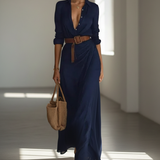 Vestido Maxi Ilona – Chic y Atemporal en Caqui