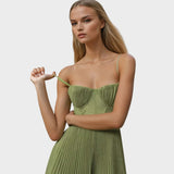 Amilia Vestido Midi Flare Plisado