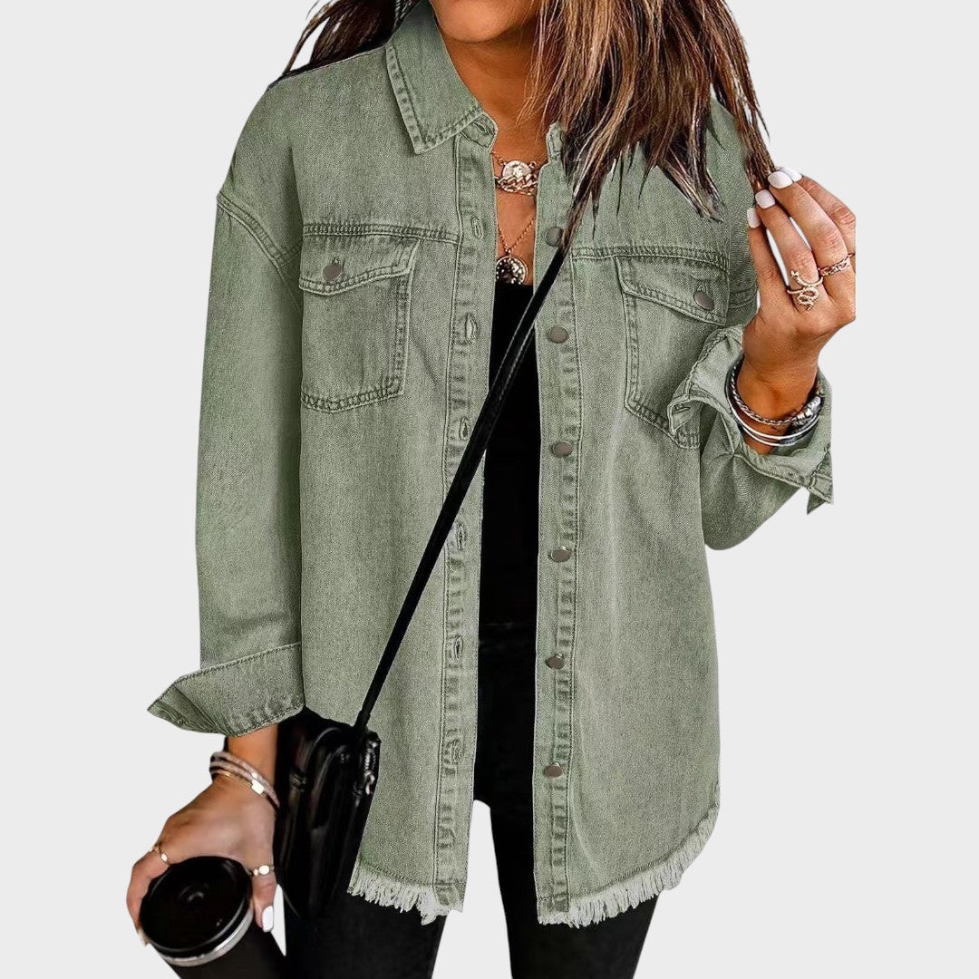 Morgana Camisa Estilo Chaqueta Vaquera