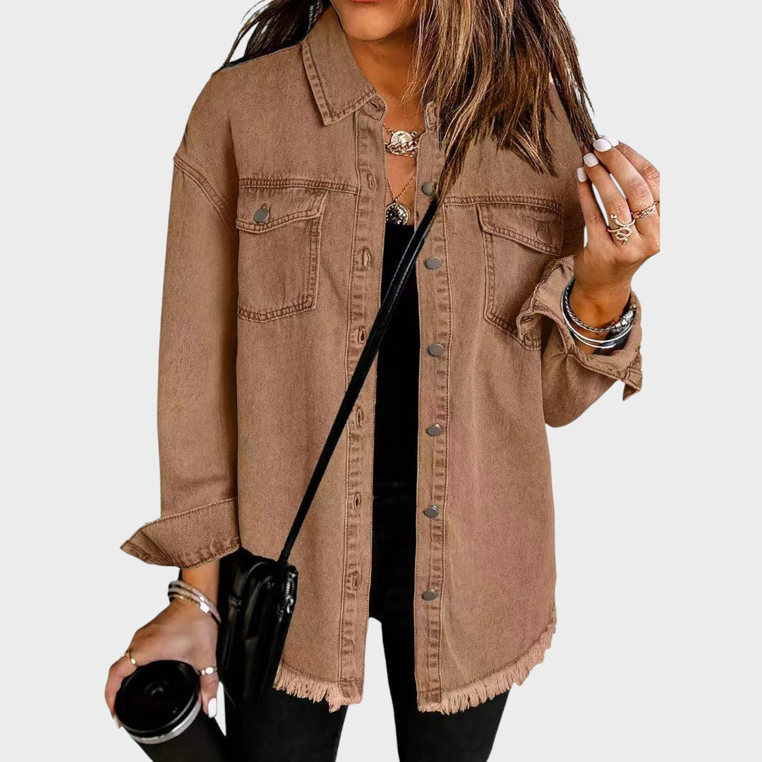 Morgana Camisa Estilo Chaqueta Vaquera