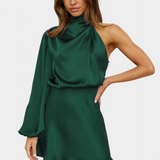 Mara Vestido Mini Drapado de Un Hombro