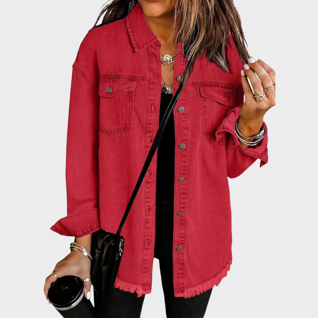 Morgana Camisa Estilo Chaqueta Vaquera