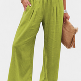 Alexia Pantalón de Algodón y Lino con Corte Fluido y Elegancia Natural