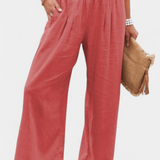 Alexia Pantalón de Algodón y Lino con Corte Fluido y Elegancia Natural