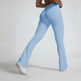 Pantalones de campana con cintura arrugada