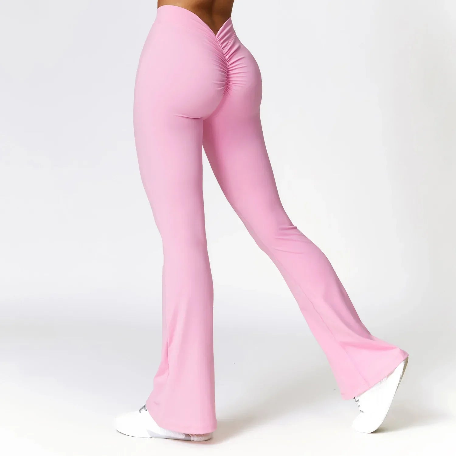 Pantalones de campana con estilo arrugado