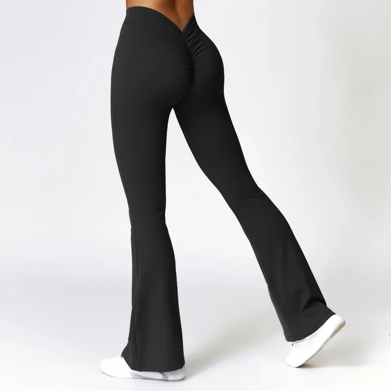 Pantalones de campana con estilo arrugado