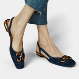 Alma Mocasines Slingback con Punta Cuadrada