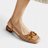 Alma Mocasines Slingback con Punta Cuadrada