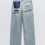 Roxy Jeans Vintage Desgastados de Cintura Alta