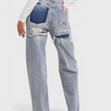 Roxy Jeans Vintage Desgastados de Cintura Alta